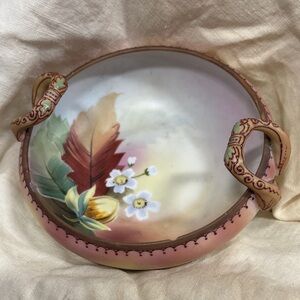 Nippon Hand Painted Blow-out Moriage Porcelain Bowl Raised Relief ca 1911